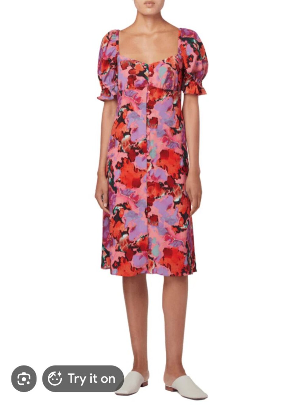 PS Paul Smith Floral Print Short Sleeve Midi Dress  Size 38